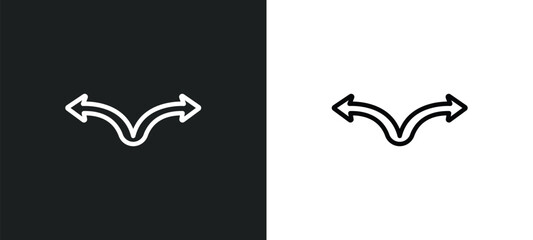 Poster - two way arrows icon isolated in white and black colors. two way arrows outline vector icon from business collection for web, mobile apps and ui.