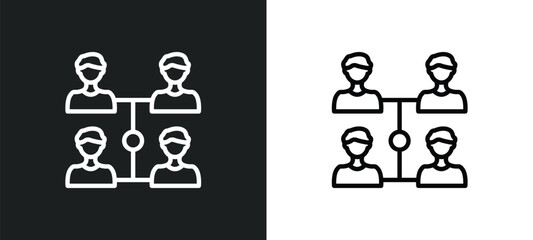 Poster - increase team work icon isolated in white and black colors. increase team work outline vector icon from business collection for web, mobile apps and ui.