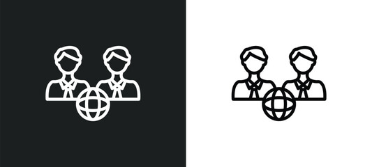 Poster - partners in business icon isolated in white and black colors. partners in business outline vector icon from business collection for web, mobile apps and ui.