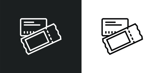 Poster - credit card and ticket icon isolated in white and black colors. credit card and ticket outline vector icon from business collection for web, mobile apps ui.
