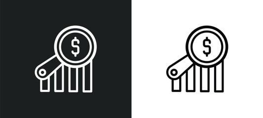 Poster - money finder icon isolated in white and black colors. money finder outline vector icon from business collection for web, mobile apps and ui.