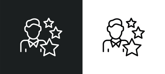 Poster - expert icon isolated in white and black colors. expert outline vector icon from business collection for web, mobile apps and ui.