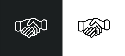 Poster - cooperate icon isolated in white and black colors. cooperate outline vector icon from business collection for web, mobile apps and ui.