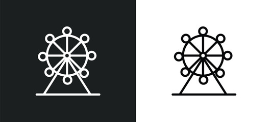 Poster - big wheel icon isolated in white and black colors. big wheel outline vector icon from business collection for web, mobile apps and ui.