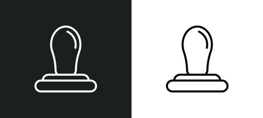Poster - rubber stamp icon isolated in white and black colors. rubber stamp outline vector icon from business collection for web, mobile apps and ui.