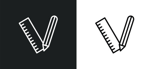 Poster - maths tool icon isolated in white and black colors. maths tool outline vector icon from business collection for web, mobile apps and ui.