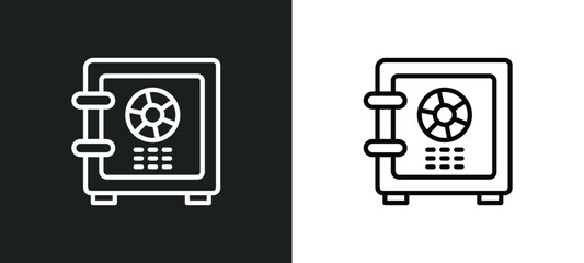 Poster - big safe icon isolated in white and black colors. big safe outline vector icon from business collection for web, mobile apps and ui.