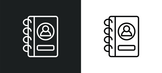 Aufkleber - address book icon isolated in white and black colors. address book outline vector icon from business collection for web, mobile apps and ui.
