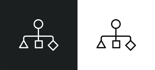 Poster - hierarchy structure icon isolated in white and black colors. hierarchy structure outline vector icon from business collection for web, mobile apps and ui.