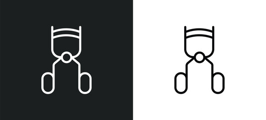 Poster - eyelashes curler icon isolated in white and black colors. eyelashes curler outline vector icon from beauty collection for web, mobile apps and ui.