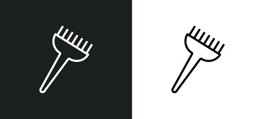 Poster - tint brush icon isolated in white and black colors. tint brush outline vector icon from beauty collection for web, mobile apps and ui.