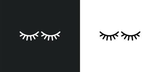 Poster - two eyelashes icon isolated in white and black colors. two eyelashes outline vector icon from beauty collection for web, mobile apps and ui.