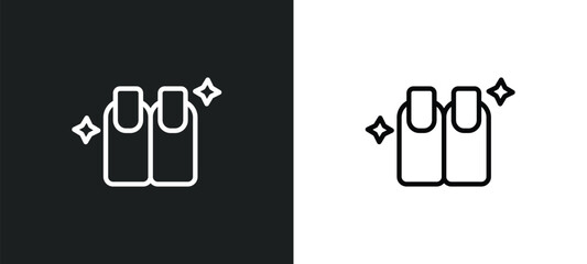 Poster - finger with nail icon isolated in white and black colors. finger with nail outline vector icon from beauty collection for web, mobile apps and ui.