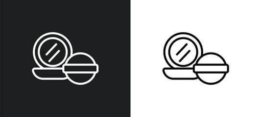 Poster - powder icon isolated in white and black colors. powder outline vector icon from beauty collection for web, mobile apps and ui.
