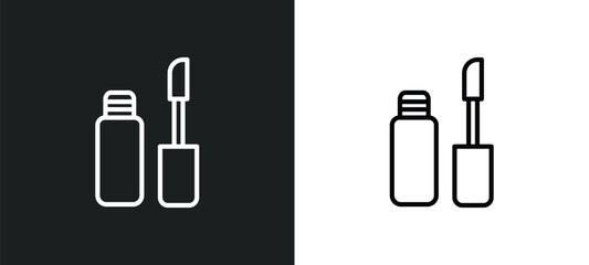 Poster - lip gloss icon isolated in white and black colors. lip gloss outline vector icon from beauty collect