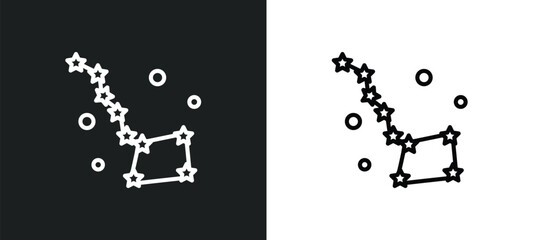 Poster - ursa major icon isolated in white and black colors. ursa major outline vector icon from astronomy collection for web, mobile apps and ui.