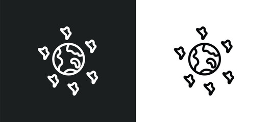 Poster - space junk icon isolated in white and black colors. space junk outline vector icon from astronomy collection for web, mobile apps and ui.