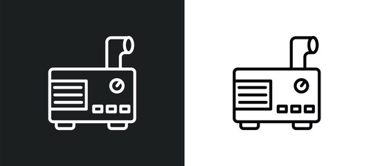 Poster - generator icon isolated in white and black colors. generator outline vector icon from astronomy collection for web, mobile apps and ui.
