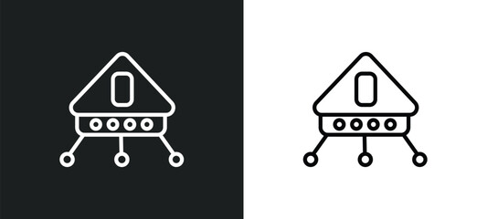 Poster - lander icon isolated in white and black colors. lander outline vector icon from astronomy collection for web, mobile apps and ui.