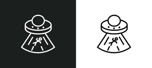 Poster - abduction icon isolated in white and black colors. abduction outline vector icon from astronomy collection for web, mobile apps and ui.