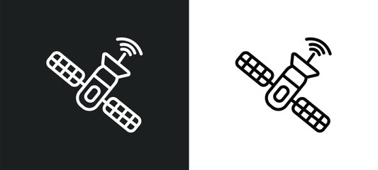 Poster - space station icon isolated in white and black colors. space station outline vector icon from astronomy collection for web, mobile apps and ui.