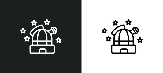 Poster - observatory icon isolated in white and black colors. observatory outline vector icon from astronomy collection for web, mobile apps and ui.