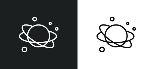 Poster - planet icon isolated in white and black colors. planet outline vector icon from astronomy collection for web, mobile apps and ui.