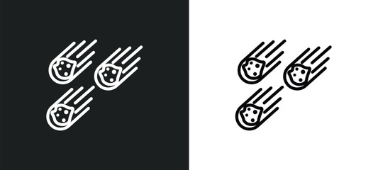 Poster - meteorites icon isolated in white and black colors. meteorites outline vector icon from astronomy collection for web, mobile apps and ui.