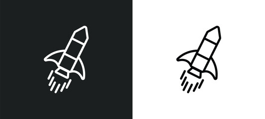 Poster - rocket ship icon isolated in white and black colors. rocket ship outline vector icon from astronomy collection for web, mobile apps and ui.