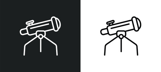 Poster - big telescope icon isolated in white and black colors. big telescope outline vector icon from astronomy collection for web, mobile apps and ui.