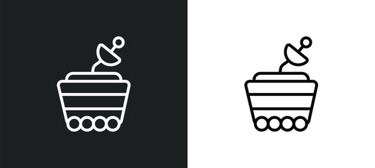 Poster - moonwalker icon isolated in white and black colors. moonwalker outline vector icon from astronomy collection for web, mobile apps and ui.
