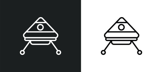 Poster - space capsule icon isolated in white and black colors. space capsule outline vector icon from astronomy collection for web, mobile apps and ui.