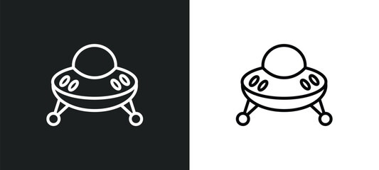 Poster - ufo flying icon isolated in white and black colors. ufo flying outline vector icon from astronomy collection for web, mobile apps and ui.