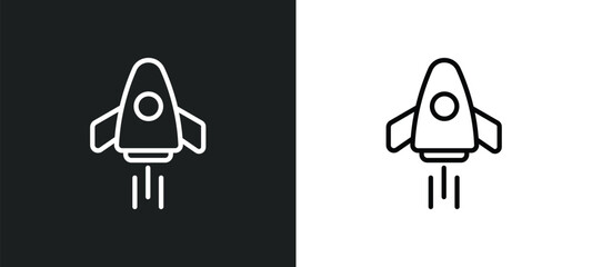 Poster - space rocket icon isolated in white and black colors. space rocket outline vector icon from astronomy collection for web, mobile apps and ui.