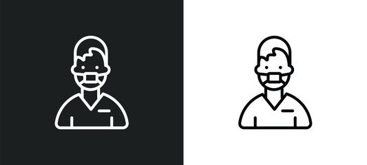 Poster - nurse icon isolated in white and black colors. nurse outline vector icon from artificial intellegence collection for web, mobile apps and ui.