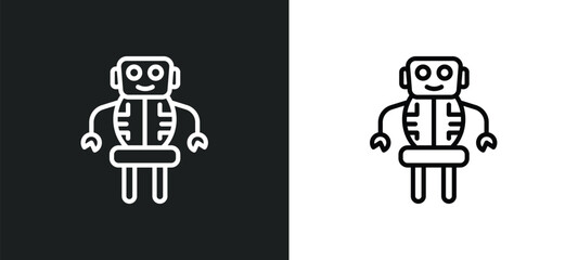 Poster - robot icon isolated in white and black colors. robot outline vector icon from artificial intelligence collection for web, mobile apps and ui.
