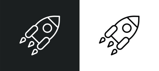 Poster - rocket icon isolated in white and black colors. rocket outline vector icon from artificial intellegence collection for web, mobile apps and ui.
