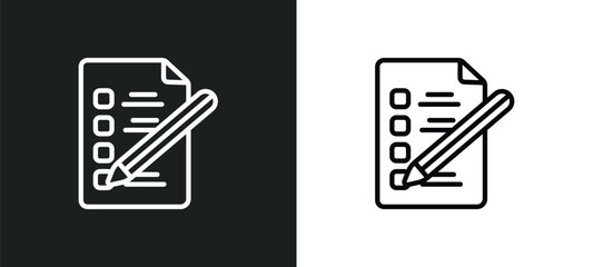 Poster - check list icon isolated in white and black colors. check list outline vector icon from artificial i