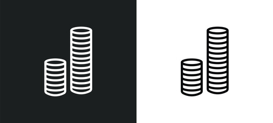 Poster - coins icon isolated in white and black colors. coins outline vector icon from artificial intellegence collection for web, mobile apps and ui.