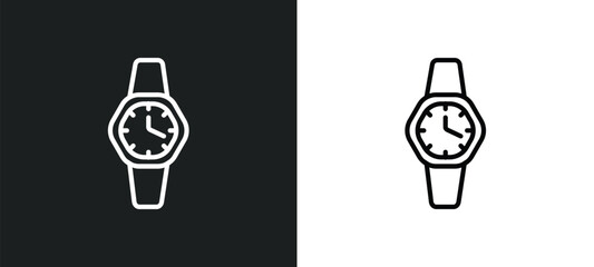 Poster - wristwatch icon isolated in white and black colors. wristwatch outline vector icon from artificial intellegence collection for web, mobile apps and ui.