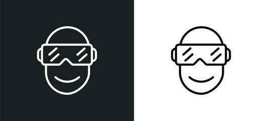 Poster - oculus rift icon isolated in white and black colors. oculus rift outline vector icon from artificial intellegence collection for web, mobile apps and ui.