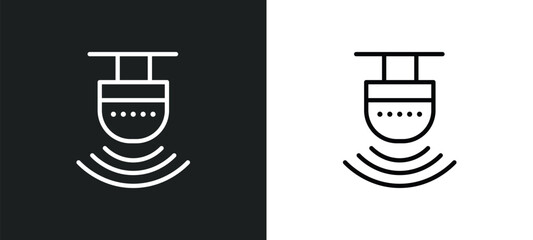 Poster - motion sensor icon isolated in white and black colors. motion sensor outline vector icon from artifi
