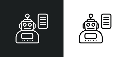 Poster - laws of robotics icon isolated in white and black colors. laws of robotics outline vector icon from artificial intellegence collection for web, mobile apps and ui.