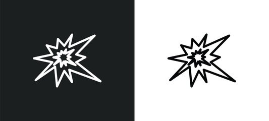 Poster - explosion icon isolated in white and black colors. explosion outline vector icon from army and war c