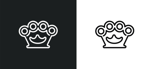 Poster - knuckle icon isolated in white and black colors. knuckle outline vector icon from army and war collection for web, mobile apps and ui.