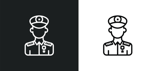 Poster - general icon isolated in white and black colors. general outline vector icon from army and war collection for web, mobile apps and ui.