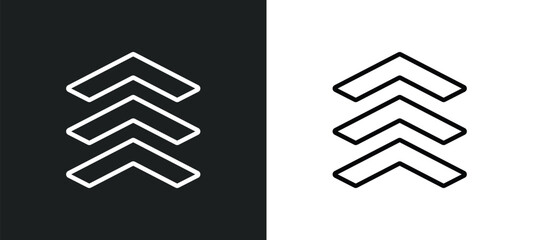 Poster - chevrons icon isolated in white and black colors. chevrons outline vector icon from army and war collection for web, mobile apps and ui.