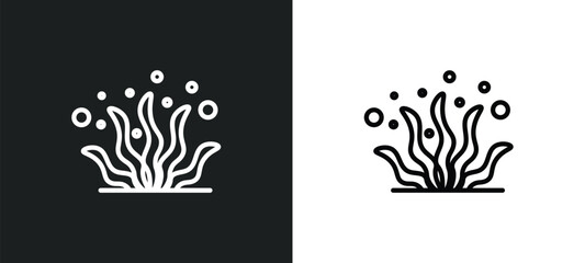 Wall Mural - seaweed icon isolated in white and black colors. seaweed outline vector icon from animals collection. collection for web, mobile apps and ui.