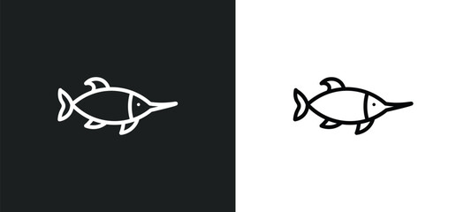 Wall Mural - swordfish icon isolated in white and black colors. swordfish outline vector icon from animals collection for web, mobile apps and ui.