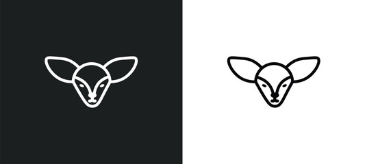 Poster - fennec fox icon isolated in white and black colors. fennec fox outline vector icon from animals coll